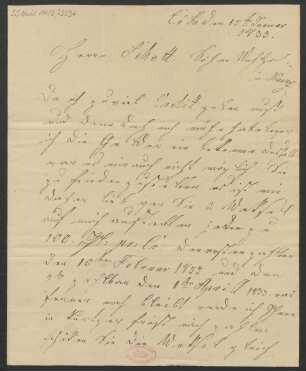 Brief an B. Schott's Söhne : 15.01.1833