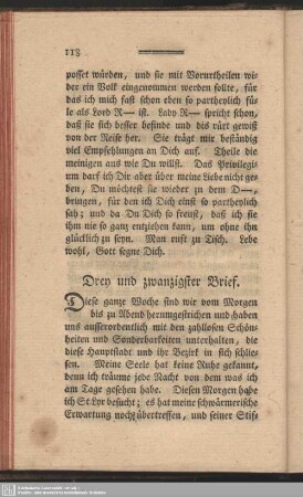 Drey und zwanzigster Brief