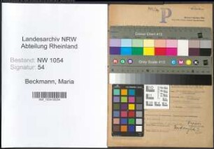 Entnazifizierung Maria Beckmann , geb. 23.03.1905 ()