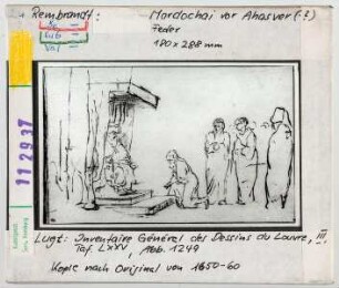 zu Rembrandt: Mardochai vor Ahasver. Kopie nach Original von 1650-60