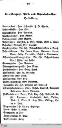 Großh. Post= und Eisenbahn=Amt, Großh. Main=Neckar=Eisenbahnverwaltung