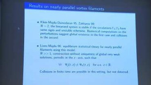 Collision of almost parallel vortex filaments