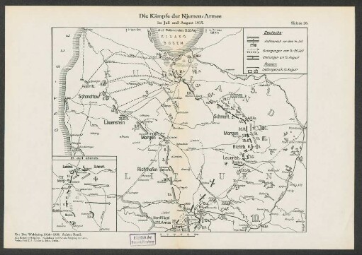 Skizze 26. Die Kämpfe der Njemen=Armee im Juli und August 1915.