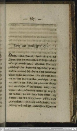 Zwey und zwanzigster Brief