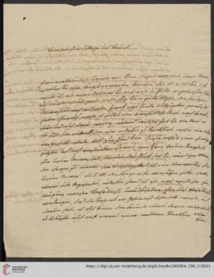 Korrespondenz Friedrich Heinrich Christian Schwarz / Carl Ullmann: Brief von Friedrich Heinrich Christian Schwarz an Carl Ullmann