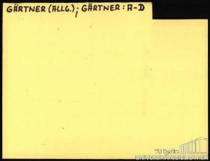 GÄRTNER: Allgemein; GÄRTNER: AMER.-DEUT.
