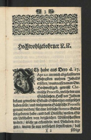 Hochwohlgebohrner R. R.