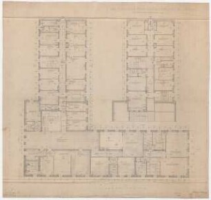 Jugoslawische Gesandtschaft, Berlin-Tiergarten: Grundrisse 1.OG und 2.OG 1:50