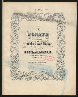 Sonate (N°. 2 in Es-Dur) für Pianoforte und Violine op. 54