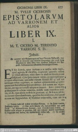 Epistolarum Ad Varionem Et Alios Liber IX.