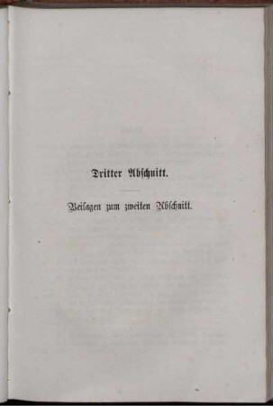 Dritter Abschnitt. Beilagen zum zweiten Abschnitt