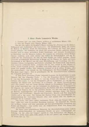 7. Giov. Paolo Lomazzo's Werke.