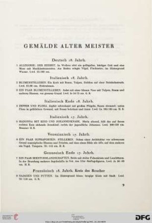 Gemälde Alter Meister (Nr. 1-46)