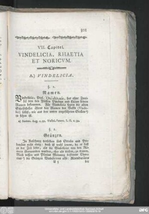 VII. Capitel. Vindelicia, Rhaetia Et Noricum.