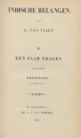 2: Een paar vragen aan den heer Smissaert, oud-resident op Java