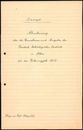 Abrechnung 1907