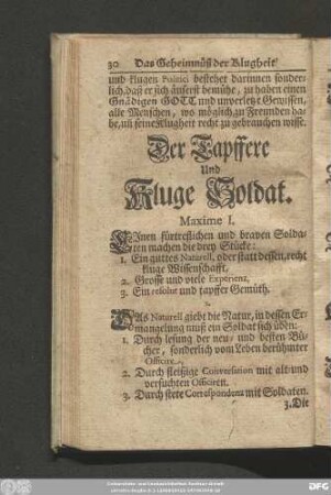 Der Tapffere und Kluge Soldat.