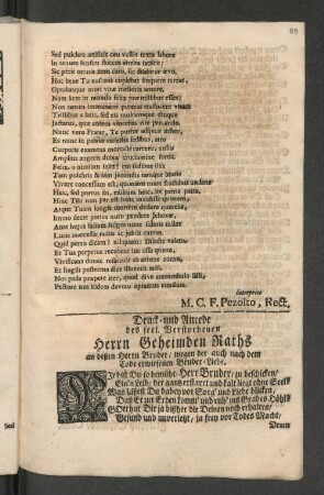 Deutsches Trauergedicht.