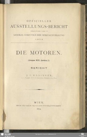 Gruppe 13, Sect. 1: Die Motoren : Bericht