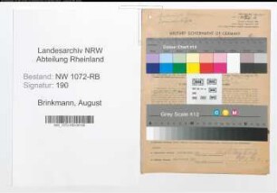 Entnazifizierung August Brinkmann , geb. 27.06.1896 (Arbeiter)