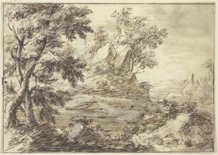 Baumbestandene Landschaft