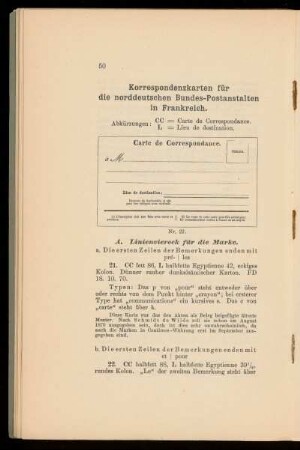 Korrespondenzkarten für die norddeutschen Bundes-Postanstalten in Frankreich