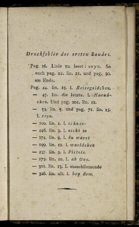 Druckfehler des ersten Bandes