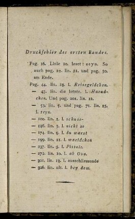 Druckfehler des ersten Bandes