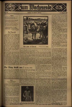 Zweite Ausgabe vom Sonntag, den 02. August 1936.