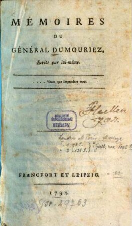 Mémoires Du Général Dumouriez, 1