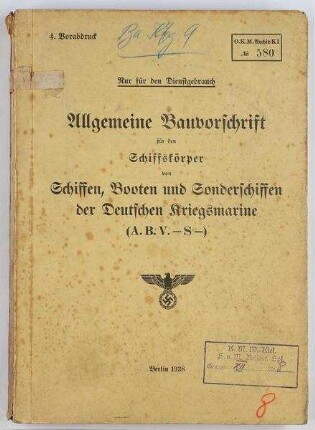 Allgemeine Bauvorschrift Schiffskörper von Schiffen, Booten und Sonderschiffen der Deutschen Kriegsmarine