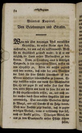 Viertes Kapitel. Von Belohnungen und Strafen.