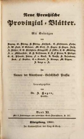 Neue preußische Provinzial-Blätter. 11. 1851