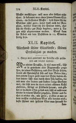 XLII. Kapitel. Allerhand schöne Glaskünste, schönes Crystallglas zu machen.