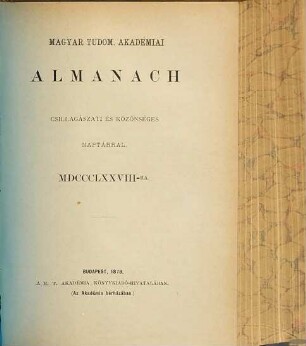 Almanach. 1878