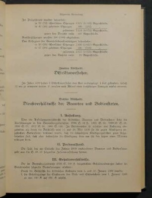 Dritter Abschnitt. Dienstverhältnisse der Beamten und Bediensteten.