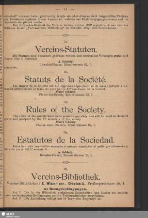 III. Vereins-Bibliothek