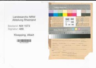 Entnazifizierung Albert Kloepping , geb. 21.07.1889 (Kaufmann)