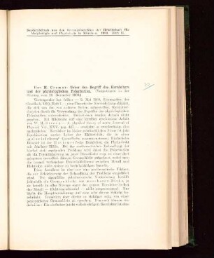 Ueber den Begriff des Kernleiters und der physiologischen Polarisation : (Vorgetragen in der Sitzung vom 18. Dezember 1900)