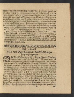 Caput 12. Von dem Bad Casteyn in dem Saltzburger Fürstenthum gelegen.