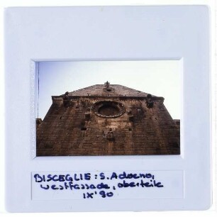 Bisceglie, St. Adoeno : Westfassade, Oberteile