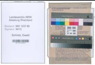 Entnazifizierung Ewald Schmitz , geb. 25.01.1909 (Schaffner)