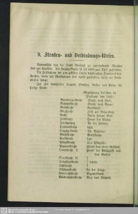 9. Straßen- und Verbindungs-Wesen