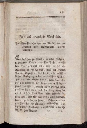 Zwei und zwanzigste Geschichte - Fünf und zwanzigste Geschichte