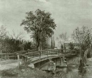 Baumlandschaft mit Brücke