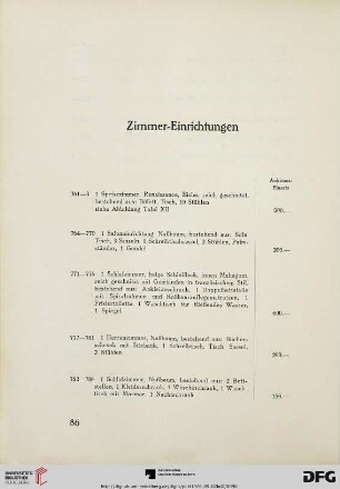 Zimmer-Einrichtungen (Nr. 761-786)