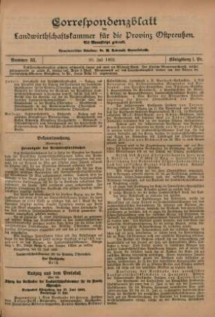 Nummer 31. 30. Juli 1902.