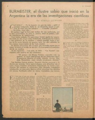 Burmeister, el ilustre sabio que inició en la Argentina la era de las investigaciones científicas