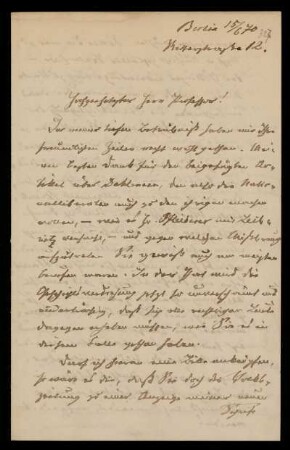 Brief von Constantin Frantz an Heinrich Ewald, Berlin, 15.6.1870