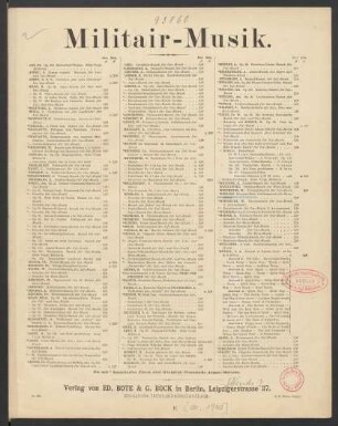 Kriegers Muth : Defilier-Marsch für Horn-Musik : Preis-Marsch No. IV